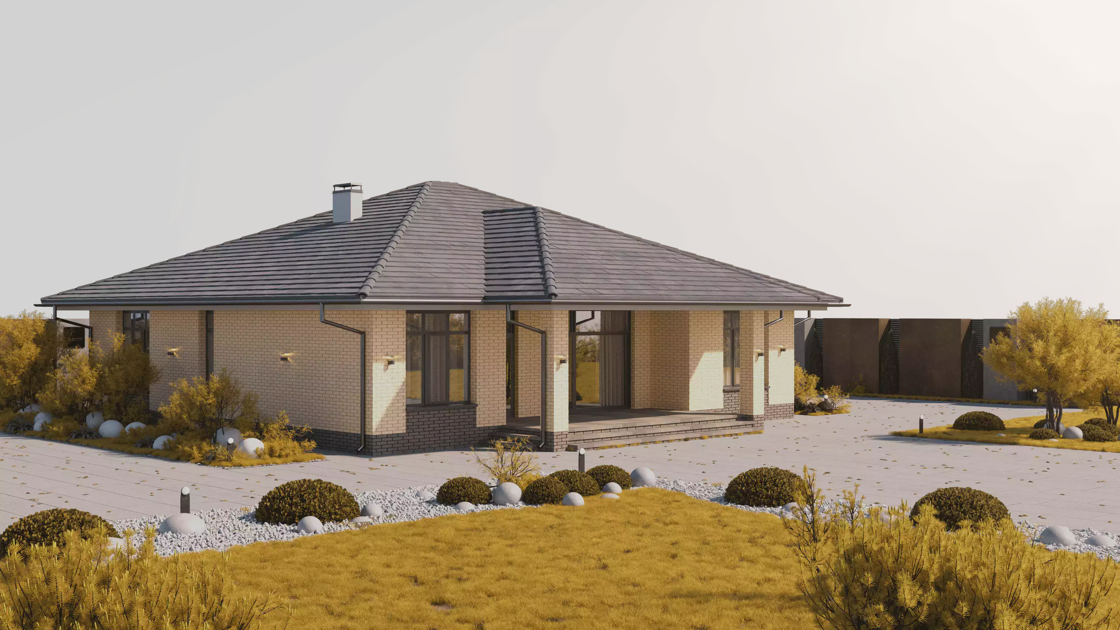 Дом brick flat autumn