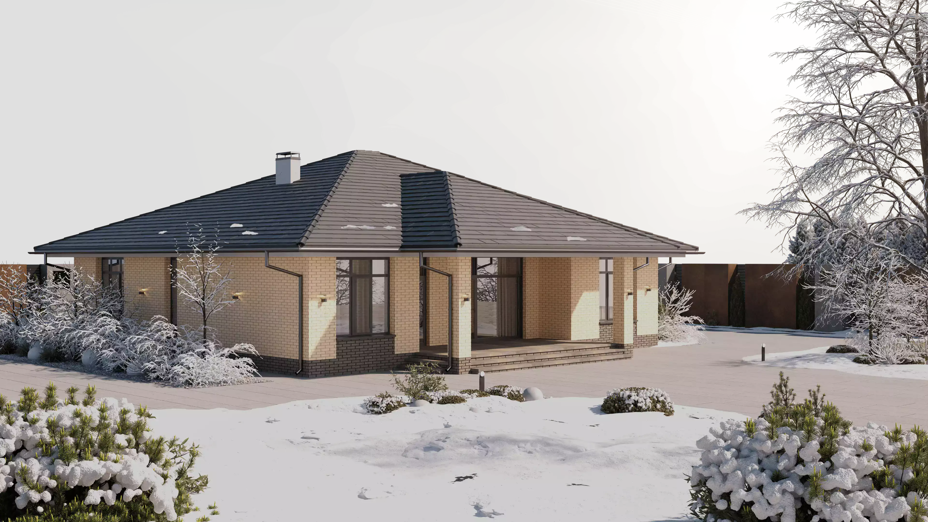 Дом brick flat winter