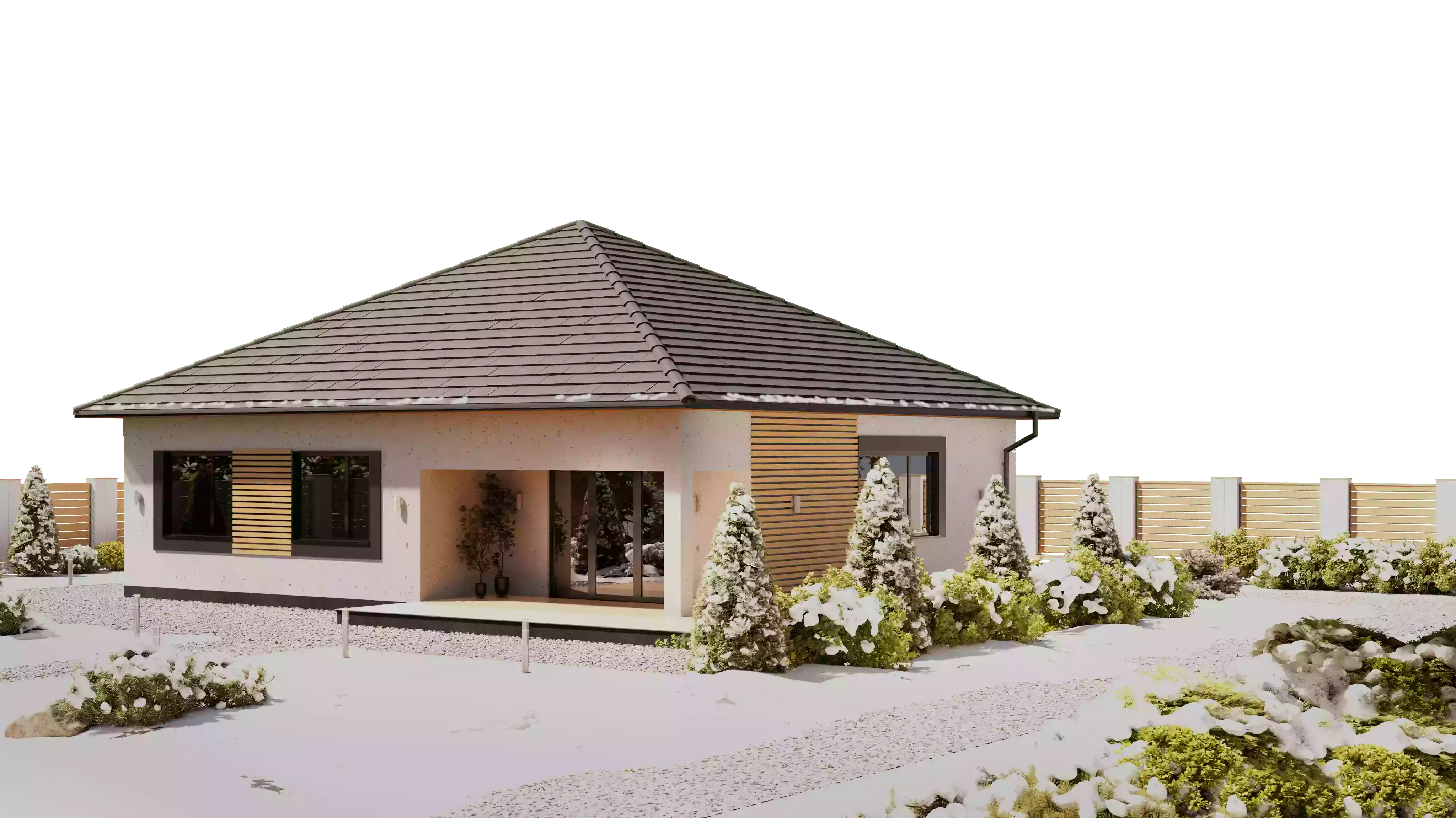 Дом stucco flat winter